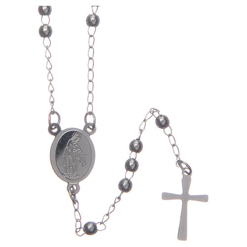 Classical rosary silver colour 316L steel 1