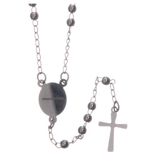 Classical rosary silver colour 316L steel 2