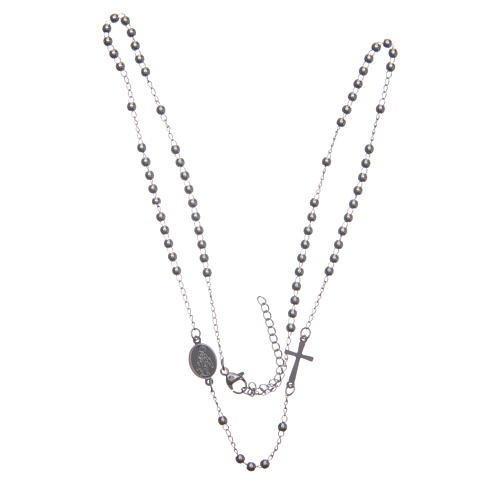 Rosary choker silver colour 316L steel 3