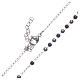 Rosenkranz klassischer Stil in silber mit schwarzen Perlen aus Stahl 316 s4