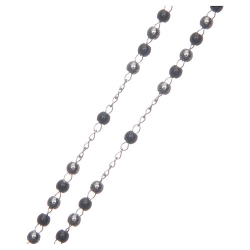 Classic rosary silver and black 316L steel 3