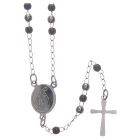 Classic rosary silver and black 316L steel