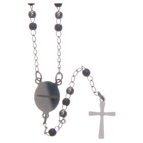 Classic rosary silver and black 316L steel