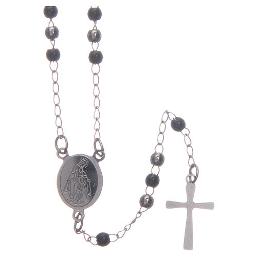 Classic rosary silver and black 316L steel 1