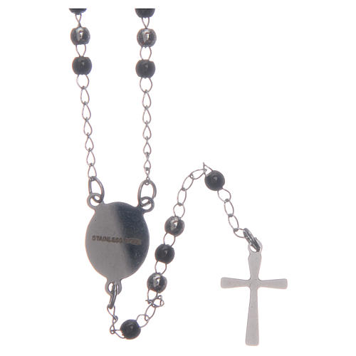 Classic rosary silver and black 316L steel 2