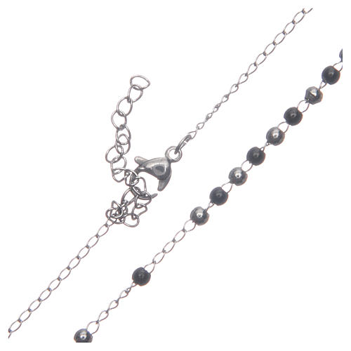 Classic rosary silver and black 316L steel 4