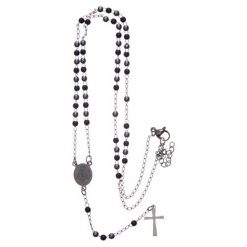 Classic rosary silver and black 316L steel 5