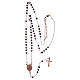 Classic rosary rosè and black 316L steel s5