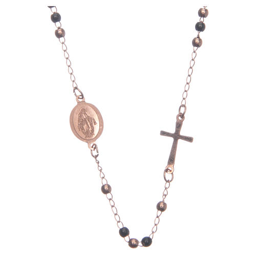 Collana Girocollo Rosario Moda Mavilla - Acciaio Perline 4mm, 47 Cm, Lavorata A Mano Made In Italy