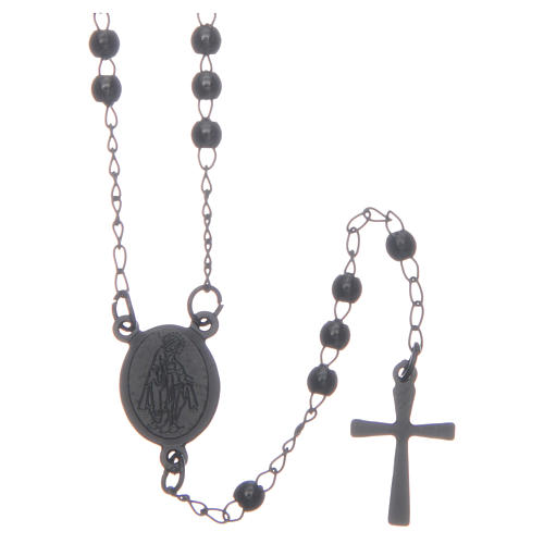 Rosario classico nero acciaio 316L 1