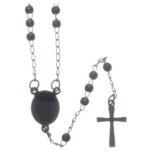 Rosario classico nero acciaio 316L 2