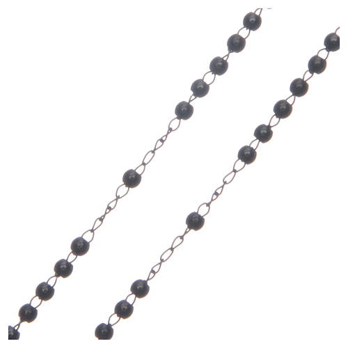Rosario classico nero acciaio 316L 3