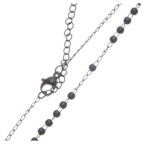 Rosario classico nero acciaio 316L 4