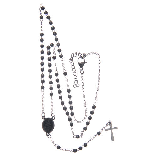 Rosario classico nero acciaio 316L 5
