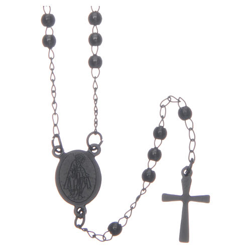 Classic rosary black 316L steel 1