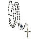 Rosary in oxidised metal black with strass s4