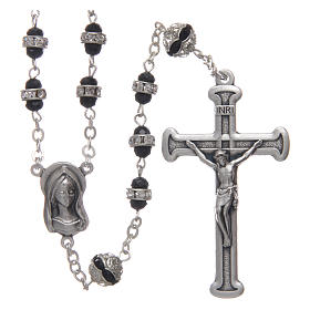 Rosari metallo: Rosario nero in strass e metallo ossidato