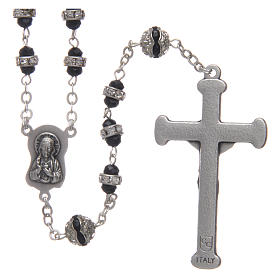 Rosari metallo: Rosario nero in strass e metallo ossidato