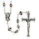 Rosary in metal with rhinestones, steel colour s1