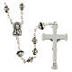 Rosary in metal with rhinestones, steel colour s2