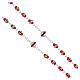 Rosary in oxidised metal ruby pearl with strass s3