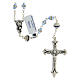 Rosary in oxidised metal sapphire pearl with strass s1