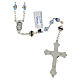 Rosary in oxidised metal sapphire pearl with strass s2