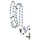 Rosary in oxidised metal sapphire pearl with strass s4