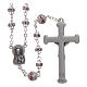 Rosary in oxidised metal pink pearl with strass s2