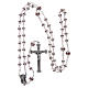 Rosary in oxidised metal pink pearl with strass s4