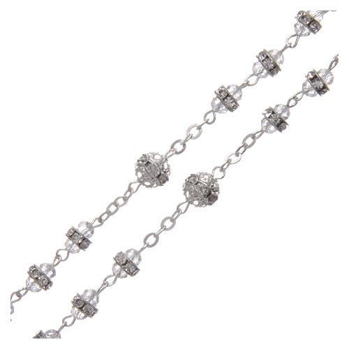 Crystal rosary in strass and steel 3