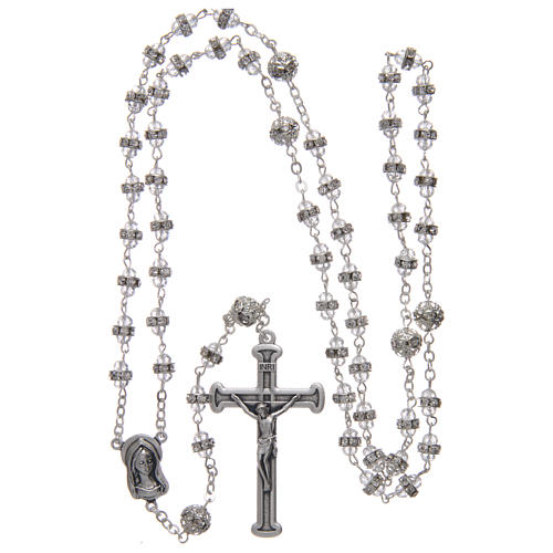 Crystal rosary in strass and steel 4