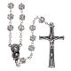 Silver rosary with strass grains and crystal 6 mm s1