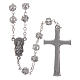 Silver rosary with strass grains and crystal 6 mm s2