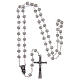 Silver rosary with strass grains and crystal 6 mm s4