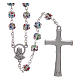 Silver rosary with strass grains multicoloured 6 mm s2