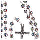 Silver rosary with strass grains multicoloured 6 mm s4