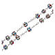 Silver rosary with strass grains multicoloured 6 mm s3