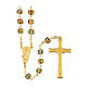 Gold rosary with strass grains multicoloured 6 mm s2