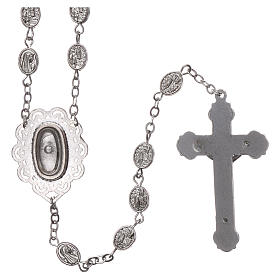 Rosary in metal Our Lady of Lourdes with Lourdes water 8x6 mm grains