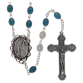 Rosary in metal Our Lady of Lourdes with Lourdes water 6x4 mm grains