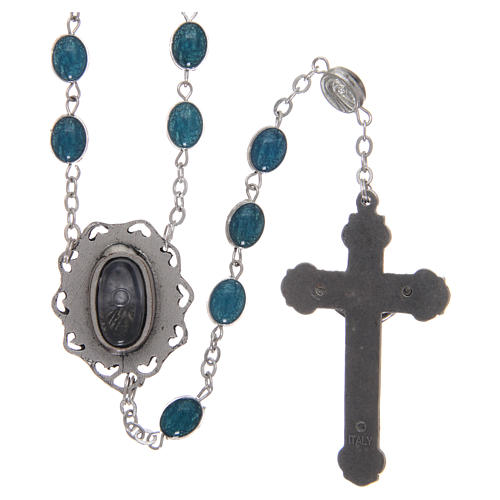 Rosary in metal Our Lady of Lourdes with Lourdes water 6x4 mm grains 2