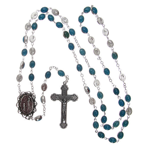 Rosary in metal Our Lady of Lourdes with Lourdes water 6x4 mm grains 4