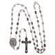 Rosary in metal Our Lady of Fatima 7x4 mm grains, antique silver effect s4