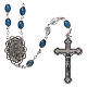 Rosary in metal Our Lady of Fatima with Fatima soil 6x4 mm grains, blue enamel s1