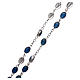 Rosary in metal Our Lady of Fatima with Fatima soil 6x4 mm grains, blue enamel s3