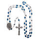 Rosary in metal Our Lady of Fatima with Fatima soil 6x4 mm grains, blue enamel s4