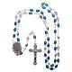 Metal rosary Fatima soil dirt 6x4 mm blue enamel s4