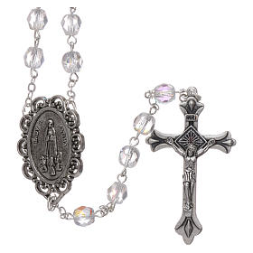 Rosary Our Lady of Fatima with Fatima soil 4x3 mm grains, crystal colour