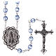 Rosary Our Lady of Fatima with Fatima soil 4x3 mm grains, blue s1